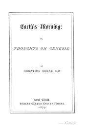 Cover of: Earth's Morning ...