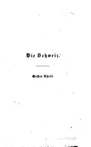 Cover of: Die Schweiz topographisch, ethnographisch und politisch: Topographisch ... by Wilhelm Hamm