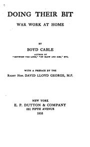 Cover of: Doing Their Bit: War Work at Home by Boyd Cable