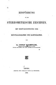 Cover of: Einführung in das stereometrische zeichnen: Mit Berücksichtigung der ...