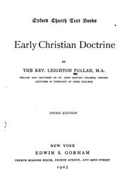 Cover of: Early Christian Doctrine by Leighton Pullan