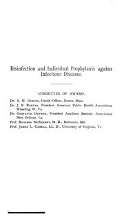 Cover of: Disinfection and individual prophylaxis against infectious diseases
