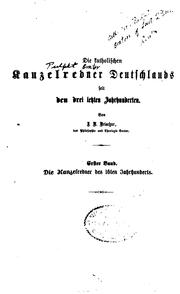 Cover of: Die Kanzelredner des 16ten Jahrhunderts