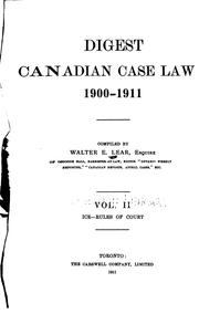 Cover of: Digest, Canadian Case Law