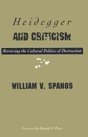 Cover of: Heidegger and criticism: retrieving the cultural politics of destruction