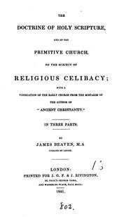Cover of: The doctrine of holy Scripture, and of the primitive Church, on the subject of religious ...