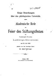 Cover of: Einige Bemerkungen über den philologischen Unterricht...