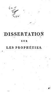 Cover of: Dissertation sur les prophéties