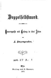 Cover of: Doppelselbstmord: Bauernposse mit Gesang in drei Akten by Ludwig Anzengruber