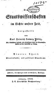 Cover of: Die Staatswissenschaften im Lichte unsrer Zeit, dargestellt by Karl Heinrich Ludwig Pölitz
