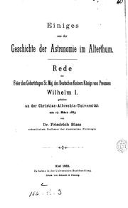 Cover of: Einiges aus der Geschichte der Astronomie im Alterthum