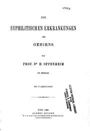 Cover of: Die syphilitischen Erkrankungen des Gehirns