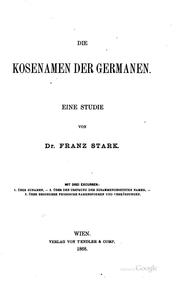 Cover of: Die Kosenamen der Germanen: Eine Studie