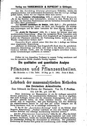 Cover of: Die gerichtlich-chemische Ermittelung von Giften in Nahrungsmitteln ... by Georg Dragendorff, Georg Dragendorff