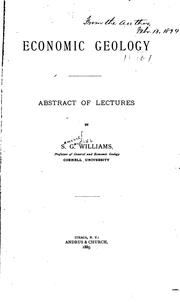 Cover of: Economic Geology: Abstract of Lectures