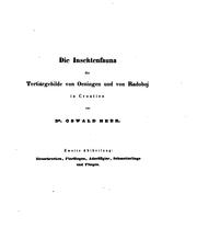 Cover of: Die Insektenfauna der Tertiärgebilde von Oeningen und von Radoboj in Croatien