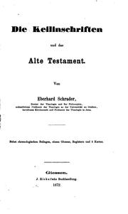 Cover of: Die Keilinschriften und das alte Testament... Nebst chronologischen Beilagen ...