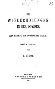 Cover of: Die Wiederholungen in der Odyssee