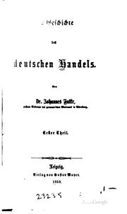 Cover of: Die Geschichte des deutschen Handels