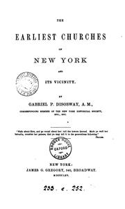 Cover of: The Earliest Churches of New York and its Vicinity by Gabriel P. Disosway