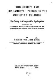 Cover of: The Direct and Fundamental Proofs of the Christian Religion: An Essay in Comparative Apologetics ...