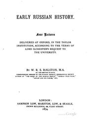 Cover of: Early Russian History: Four Lectures Delivered at Oxford, in the Taylor ...