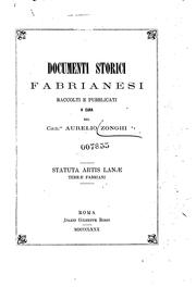 Cover of: Documenti storici fabrianesi, raccolti e pubbl. a cura del can.supc0 A. Zonghi