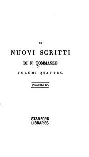 Cover of: Di nuovi scritti by Niccolò Tommaseo, Niccolò Tommaseo