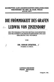 Cover of: Die Frömmigkeit des Grafen Ludwig von Zinzendorf: Ein psychoanalytischer ...