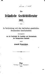 Cover of: Die Livländische Geschichtsliteratur