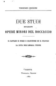 Cover of: Due studi riguardanti opere minori del Boccaccio