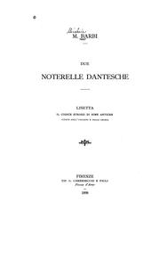 Cover of: Due noterelle dantesche