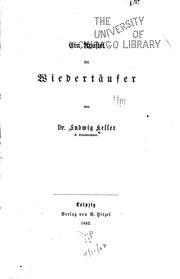 Cover of: Ein Apostel der Wiedertäufer
