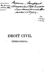 Cover of: Droit civil international