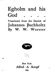 Cover of: Egholm and His God