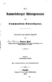 Cover of: Die Rammelsberger Hüttenprocesse am Communion-unterharze