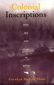 Cover of: Colonial inscriptions by Carolyn Martin Shaw