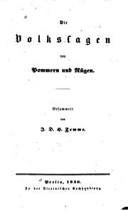 Cover of: Die Volkssagen von Pommern und Rügen