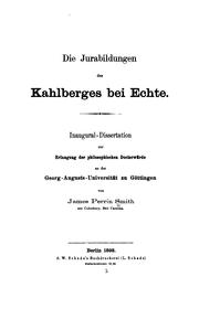 Cover of: Die Jurabildungen des Kahlberges bei echte... by James Perrin Smith