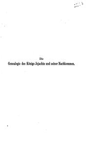 Cover of: Die Genealogie des Königs Jojachin und seiner nachkommen(1 chron. 3, 17-24) in geschichtlicher ...
