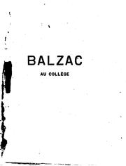 Cover of: Documents pour servir à la biographie de Balzac ...