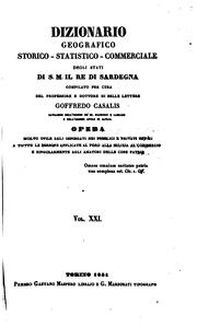 Cover of: Dizionario geografico, storico, statistico, commerciale degli stati di S.M ... by Vittorio Angius, Vittorio Angius