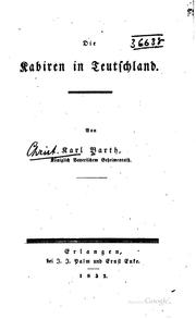 Cover of: Die Kabiren in Teutschland
