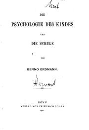 Cover of: Die Psychologie des Kindes, und die Schule