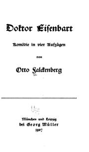 Cover of: Doktor Eisenbart: Komödie in vier Aufzügen