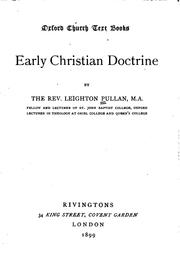 Cover of: Early Christian Doctrine by Leighton Pullan