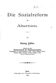 Cover of: Die Sozialreform im Altertum