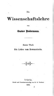 Cover of: Die Wissenschaft des Geistes by Gustav Biedermann, Gustav Biedermann