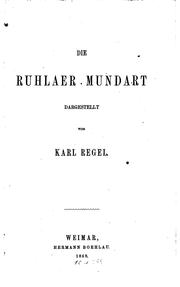 Die Ruhlaer Mundart by Karl Regel