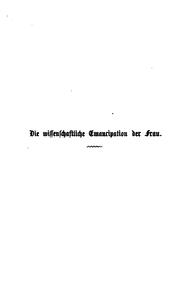 Cover of: Die wissenschaftliche Emancipation der Frau